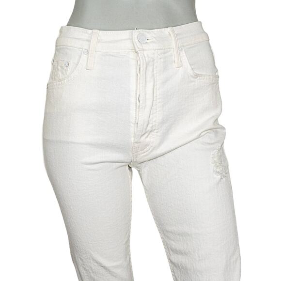 MOTHER Superior Denim TOMCAT High-Rise Crop Jeans Rip knee Size 26 - Picture 8 of 10